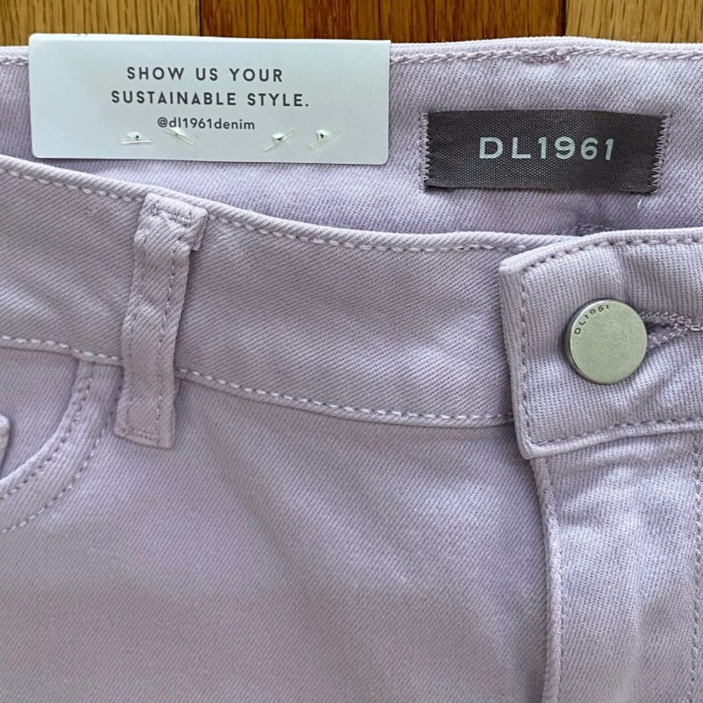 NEW DL1961 FLORENCE CROPPED MID-RISE INSTASCULPT SKINNY JEANS LAVENDER PURPLE 31 - Picture 3 of 5